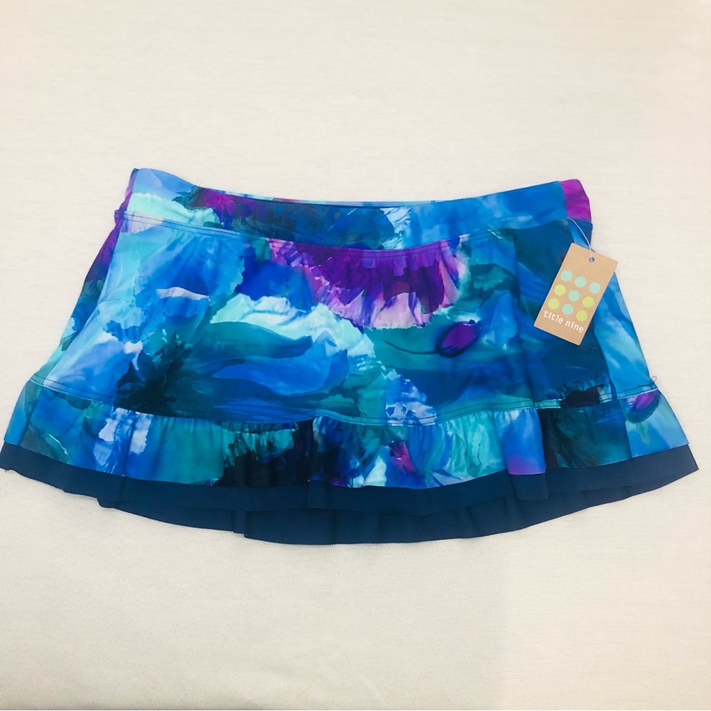 Title Nine Splash Swim Skirt Woman’s Size XS Blue New With Tags